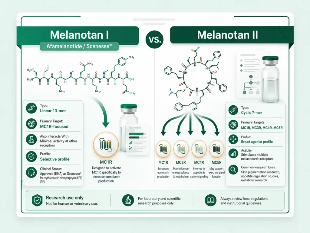 melanotan i vs melanotan ii