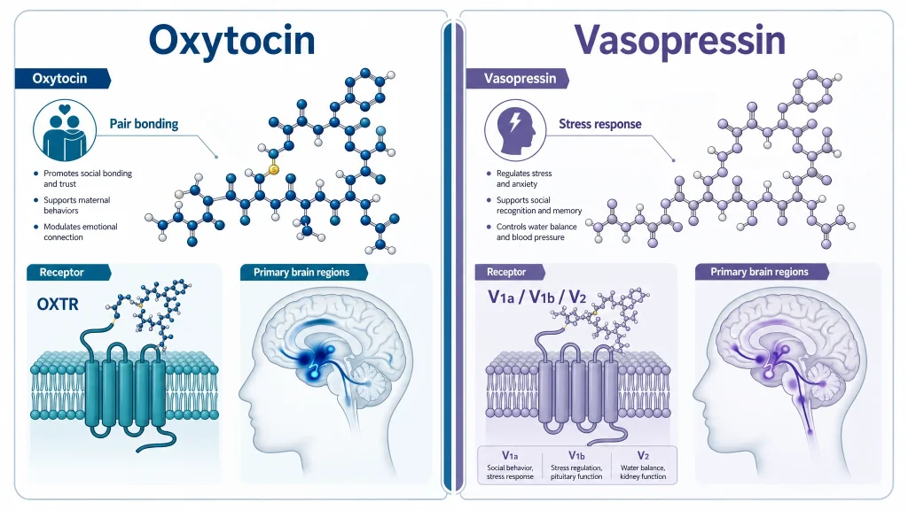 oxytocin vs vasopressin